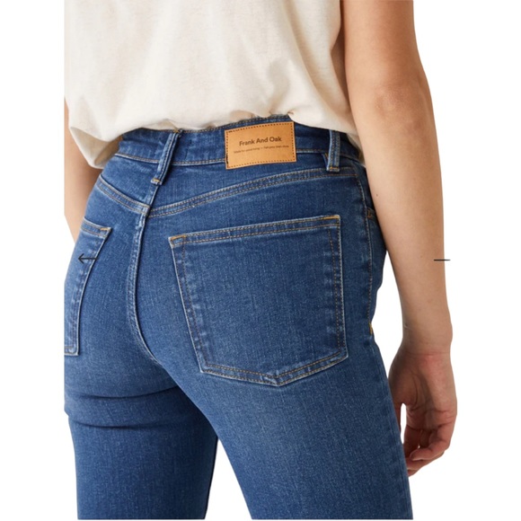 Frank & Oak The High Rise Kim Slim Fit Jean in Medium Indigo Size 28 - Picture 3 of 14